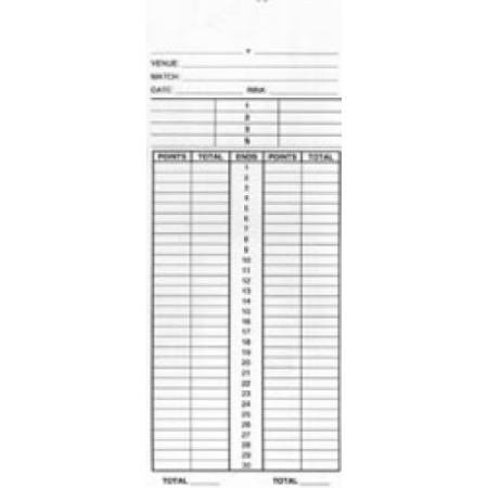 Bowls Scorecards