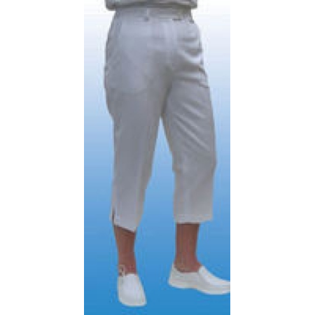 White stretch Cropped Bowling Slacks